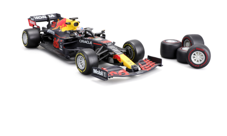Bburago F1 Red Bull Racing Toy Tyre Changing Racing Car 2021 Max Verstappen Playset 1/24 Scale