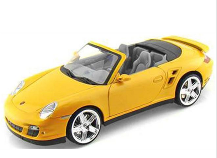 Motormax Porsche 911 Turbo Cabrio Yellow 1/18 Scale