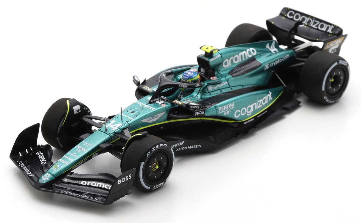 Spark Models F1 Aston Martin F1 AMR23 No.14 Aston Martin Aramco Cognizant - Fernando Alonso - F1 Team 1/43 Scale