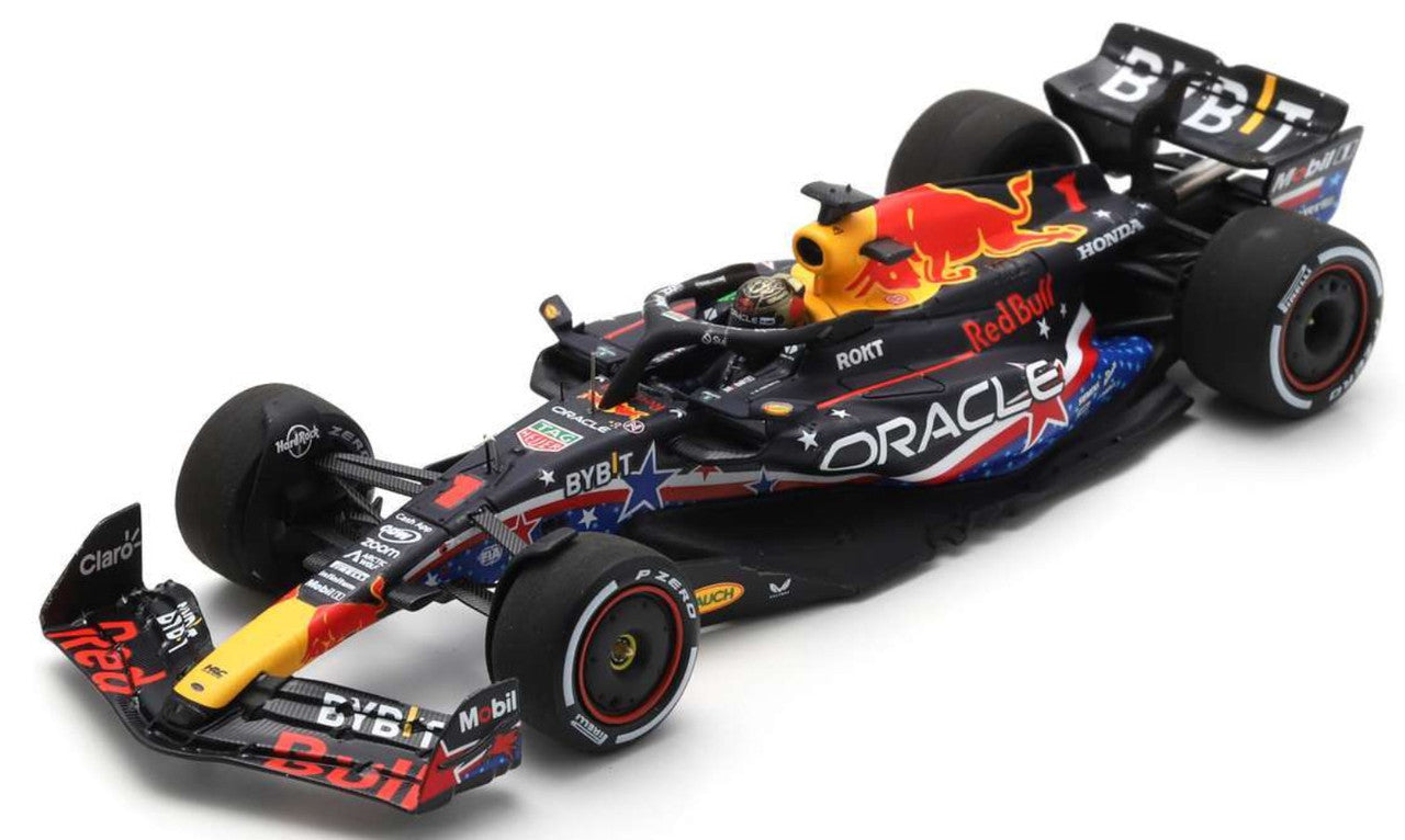 Spark Models F1 Oracle Red Bull Racing RB19 No.1 Oracle Red Bull Racing Winner USA GP 2023 - Max Verstappen 1/43 Scale