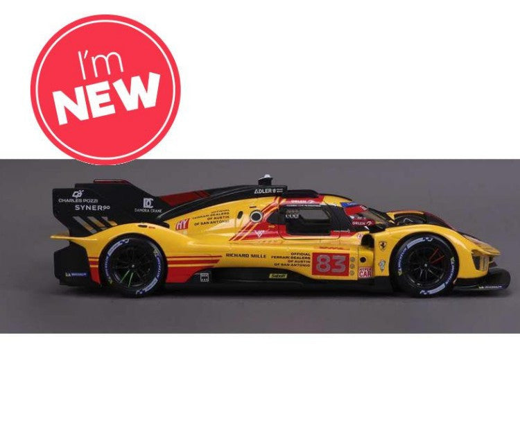 Bburago Ferrari Racing 499P Le Mans Hypercar 2024 AF Corse No.83 Hard Case 1/43 Scale
