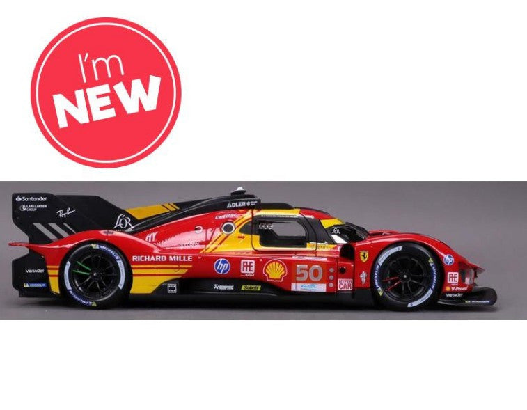 Bburago Ferrari Racing 499P Le Mans Hypercar 2024 AF Corse No.50 Hard Case 1/43 Scale