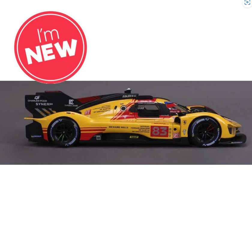 Bburago Ferrari Racing 499P Le Mans Hypercar 2024 AF Corse No.83 1/18 Scale