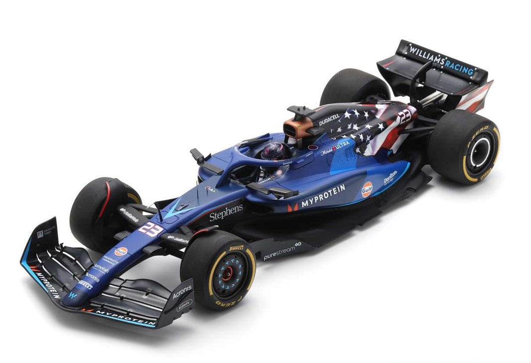 Spark Models F1 Williams F1 FW45 No.23 Williams Racing 9th USA GP 2023 - Alex Albon 1/18 Scale