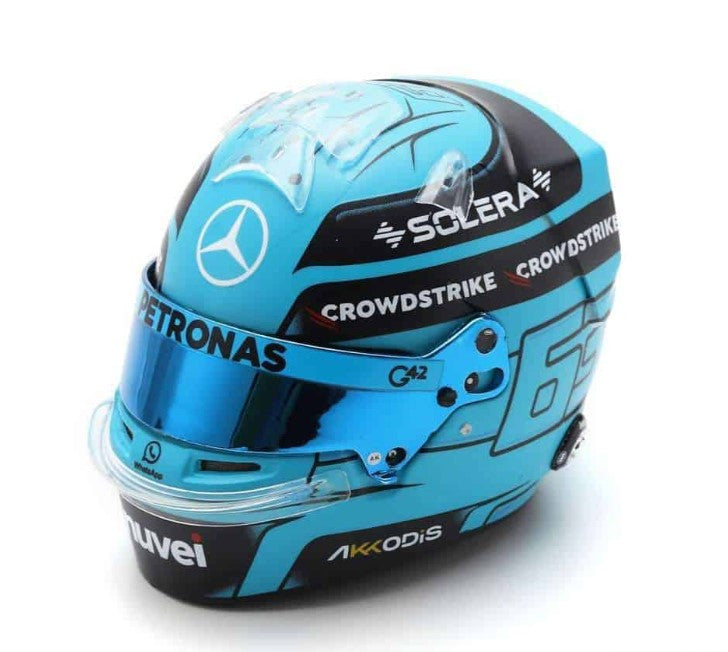 Spark Models Mercedes-AMG PETRONAS F1 Team - George Russell - 2025 Mini Replica Helmet Model 1/5 Scale