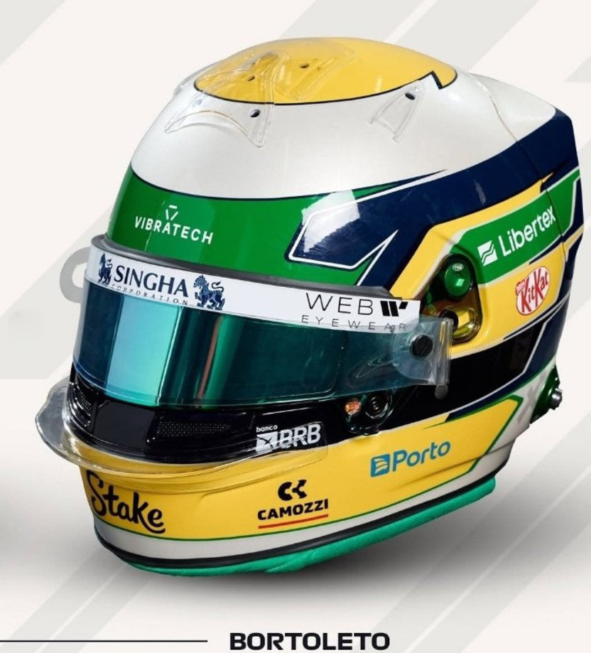 Spark Models Stake F1 Team Kick Sauber - Gabriel Bortoleto - 2025 Helmet Model 1/5 Scale