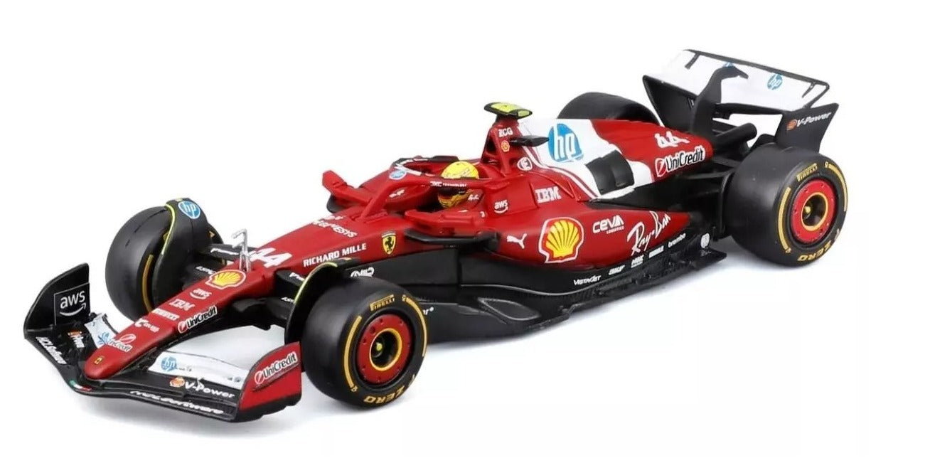 Bburago F1 Ferrari F1 Team SF-25 2025 Lewis Hamilton With Helmet 1/43 Scale Model
