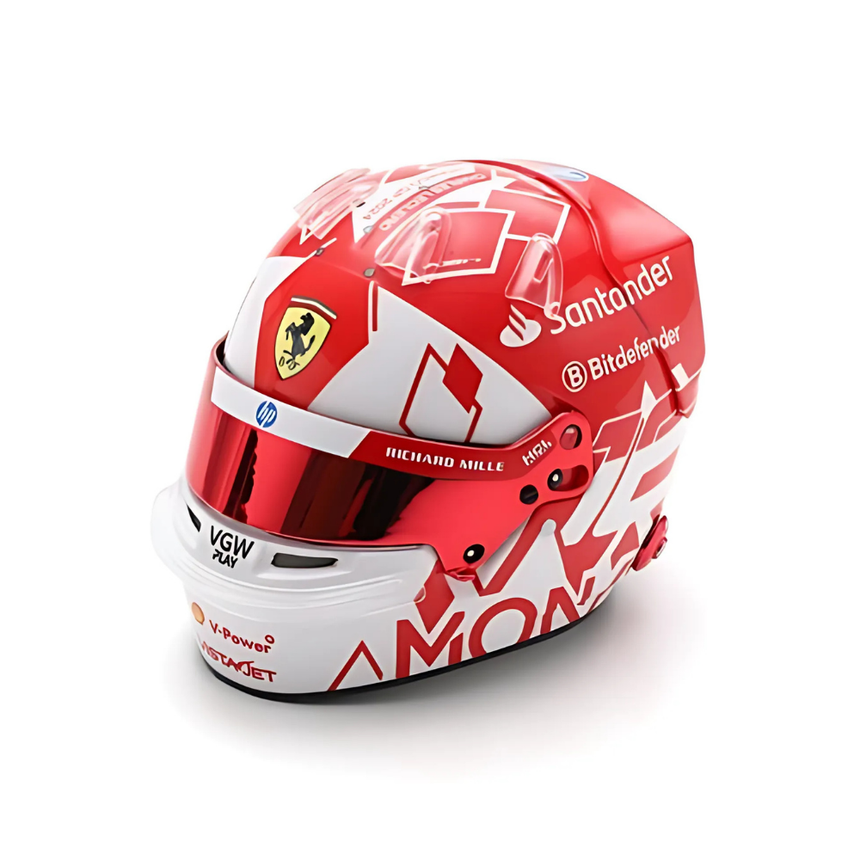 LookSmart Charles Leclerc Monaco GP 2024 Mini Replica Helmet Model 1/5 Scale