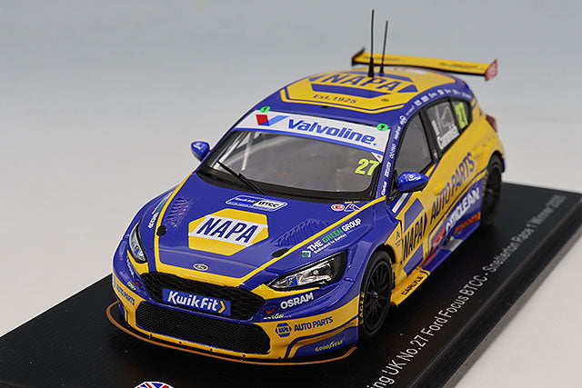 Spark Models NAPA Racing UK No.27 Ford Focus BTCC - Snetterton Race 1 Winner 2025 - Dan Cammish 1/43 Scale Model