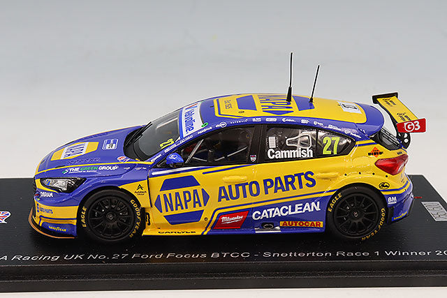 Spark Models NAPA Racing UK No.27 Ford Focus BTCC - Snetterton Race 1 Winner 2025 - Dan Cammish 1/43 Scale Model