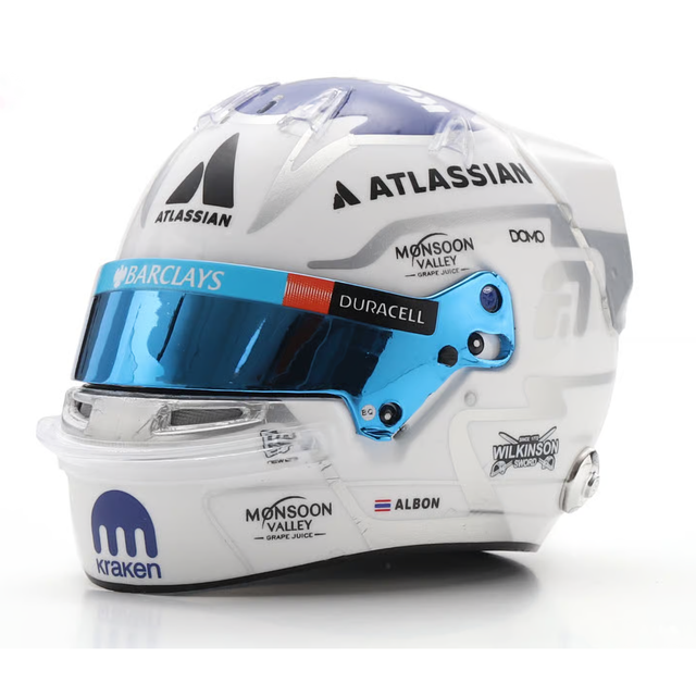 Spark Models F1 Atlassian Williams F1 Team - Alex Albon - 2026 1/5 Scale Mini Replica Helmet