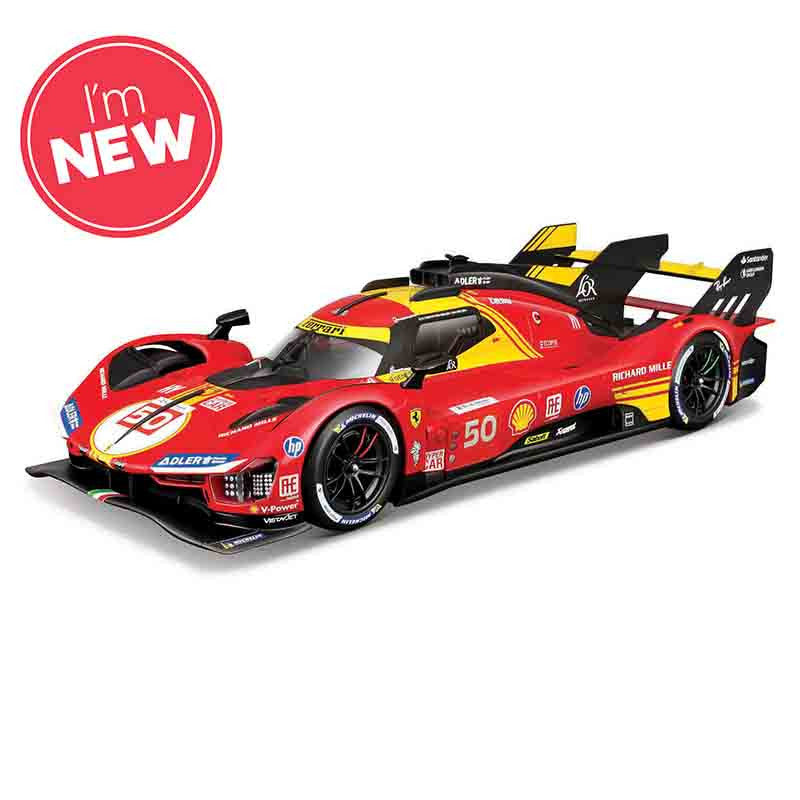 Bburago Ferrari Racing 499P Le Mans Hypercar 2024 AF Corse No.50 1/18 Scale