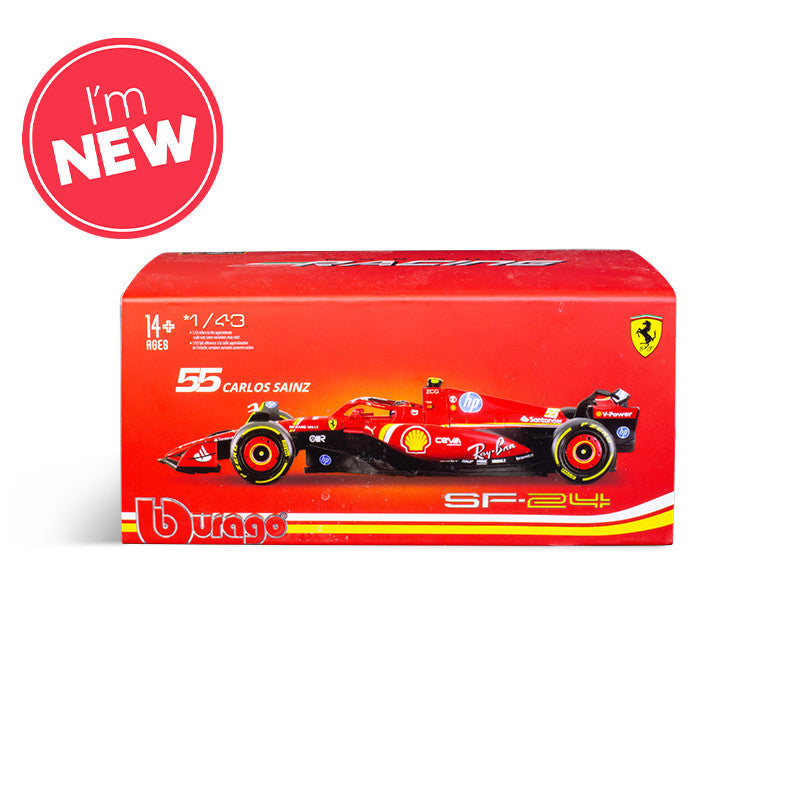 Bburago F1 2024 Ferrari F1 SF-24 With Helmet - Carlos Sainz 1/43 Scale
