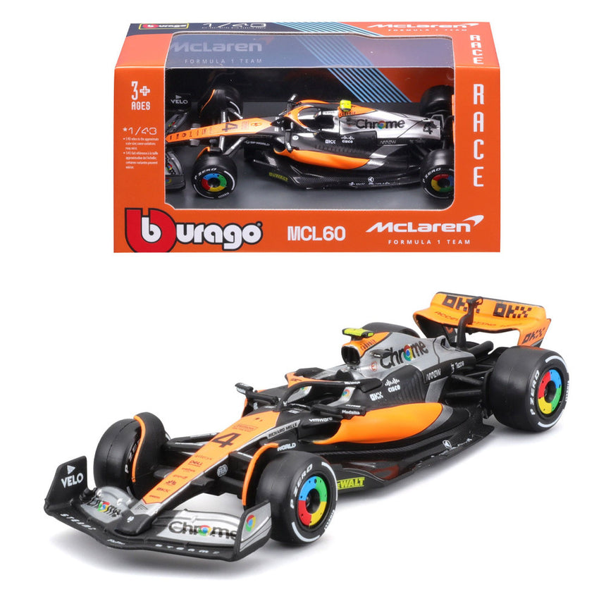 Bburago F1 McLaren F1 Team MCL60 2023 No.4 - Lando Norris 1/43 Scale