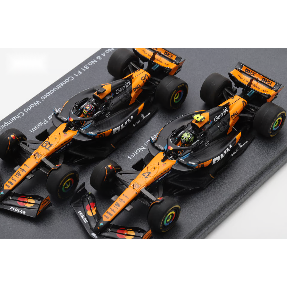 Spark F1 McLaren MCL39 No.4 & No.81 Formula 1 Constructors' Champion 2025 - Lando Norris & Oscar Piastri 1/43 Scale Model