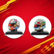 Esteban Ocon and Gabriel Bortoleto F1 mini helmet duo
