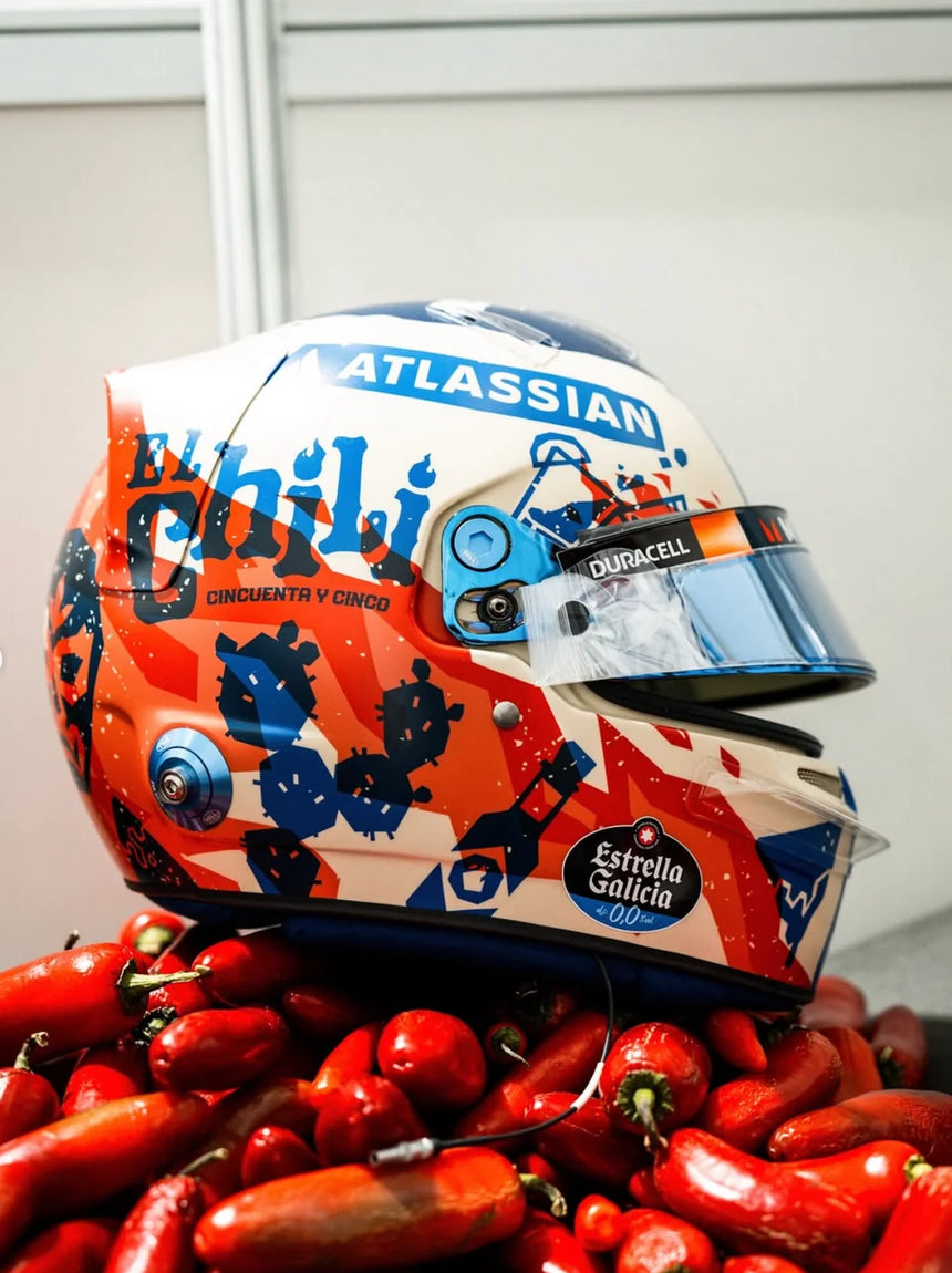 Spark Models F1 Williams Racing - Carlos Sainz - Mexican GP 2025 1/5 Scale Mini Replica Helmet