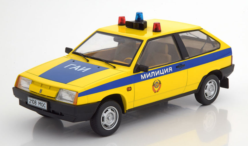 KK Scale Lada Samara 1984 Russian Police Yellow/Blue Limited Edition 250 pcs 1/18 Scale