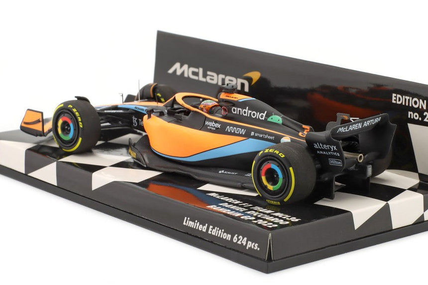 Minichamps F1 McLaren F1 Team MCL36 Daniel Ricciardo Bahrain GP 2022 1/43 Scale Model
