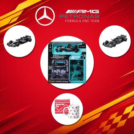 Mercedes AMG F1 Fan Bundle - Hamilton diorama, models and mug