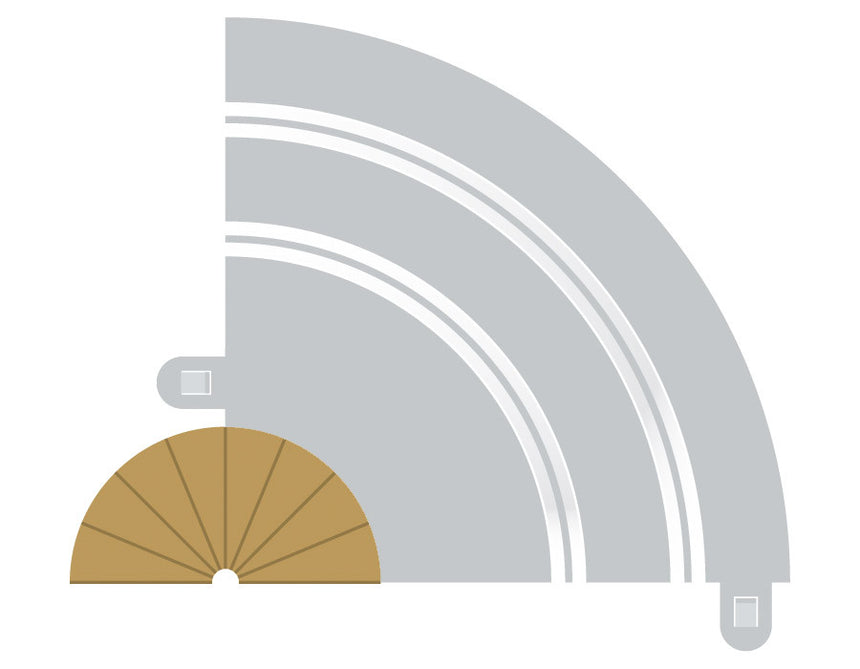Scalextric Radius 1 Curve Inner Borders 180 Degrees x 2 1/32 Scale