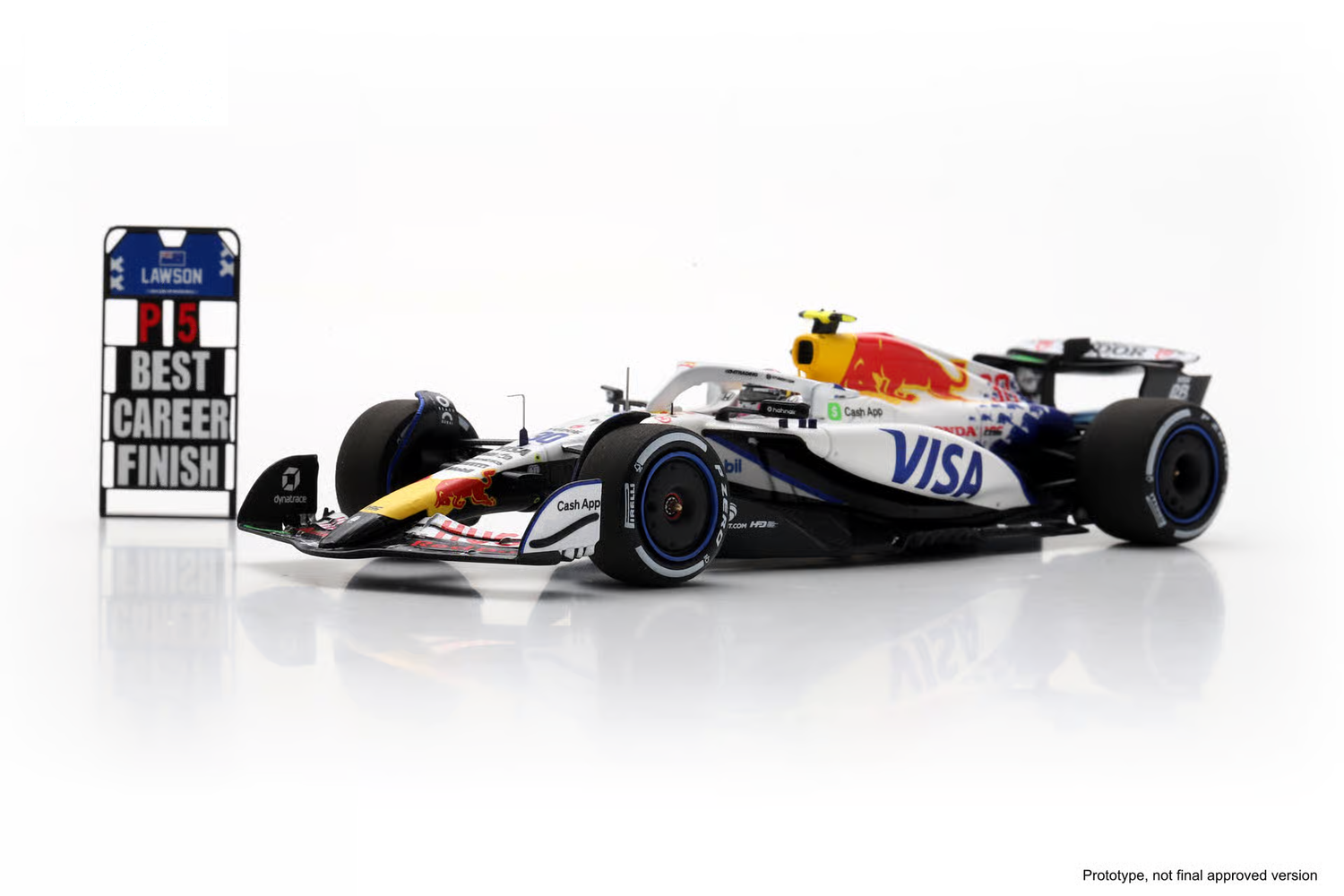Spark Models F1 Racing Bulls VCARB 02 No.30 Visa Cash App Racing Bulls 5th Azerbaijan GP 2025 Liam Lawson 1/43 Scale Model