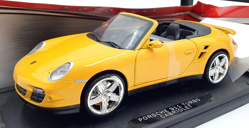 Motormax Porsche 911 997 Turbo Cabriolet 2007 - Yellow 1/18 Scale Model