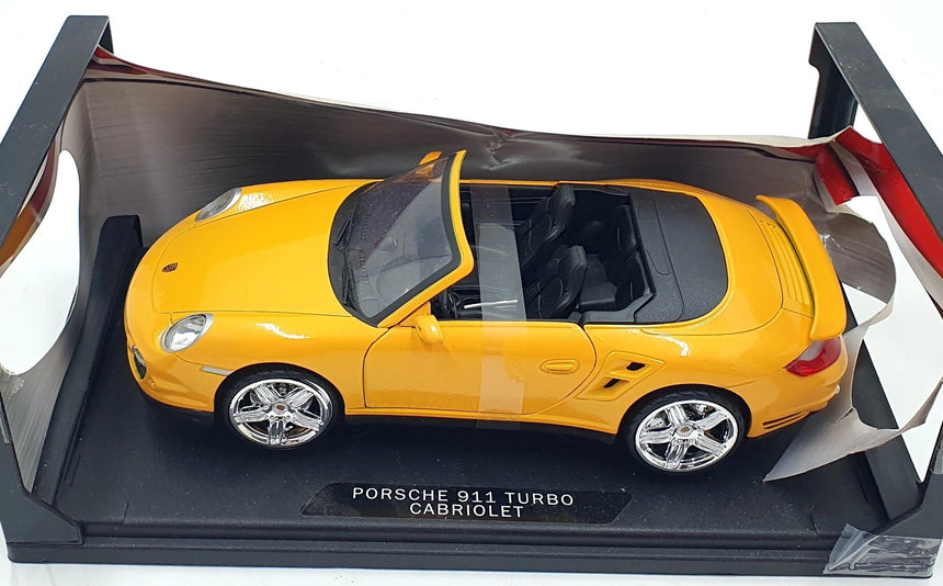Motormax Porsche 911 997 Turbo Cabriolet 2007 - Yellow 1/18 Scale Model