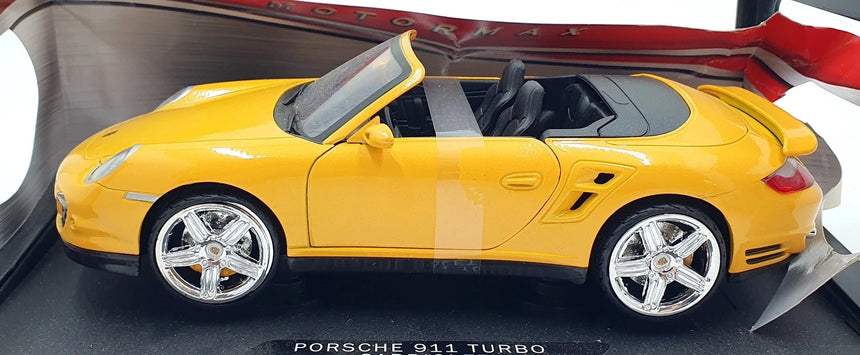 Motormax Porsche 911 997 Turbo Cabriolet 2007 - Yellow 1/18 Scale Model