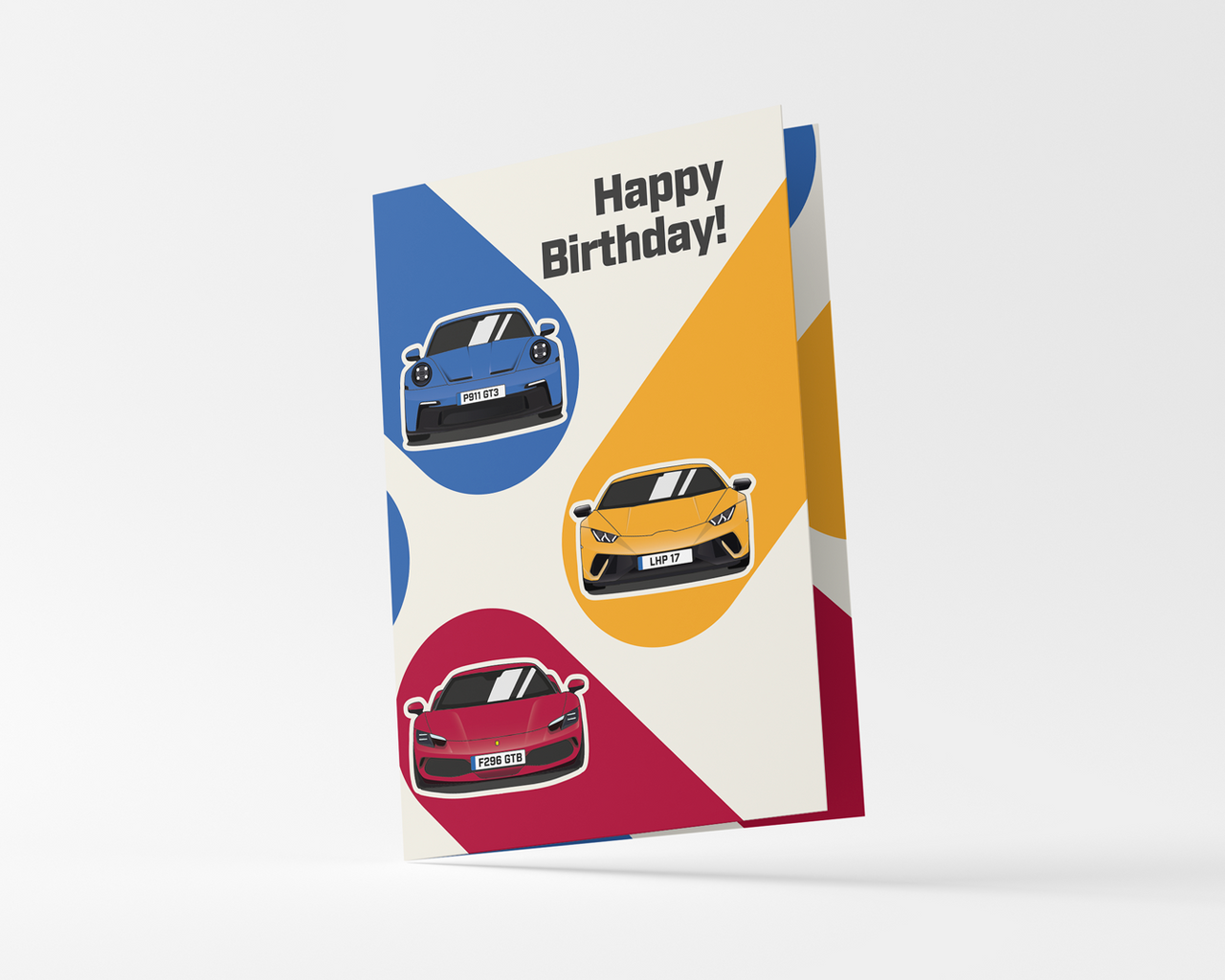 Supercar Trio Birthday Card